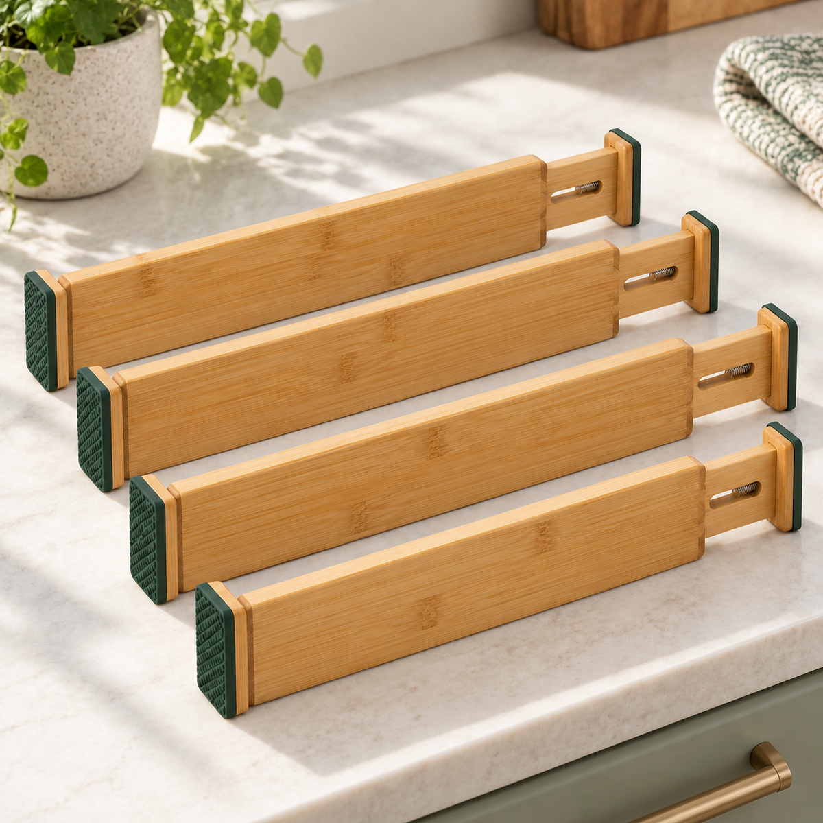 Bamboo Drawer Divider Set — feature view